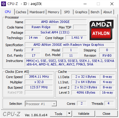 screenshot of CPU-Z validation for Dump [aeg33c] - Submitted by  Snegovick  - 2018-10-28 15:57:39